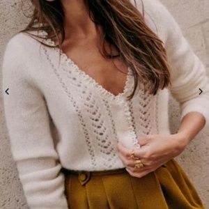Sezane Cardigan - Maryam in Ecru Size S